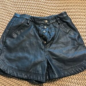 Black leather shorts Free People